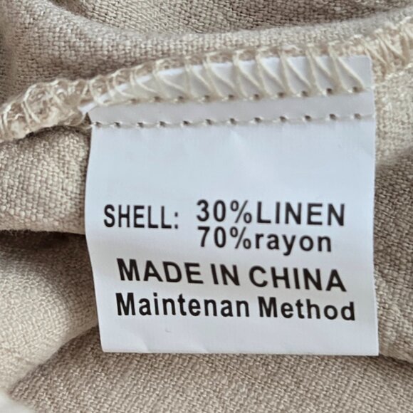 NWOT | Cream Tan Smocked High Waist Wide Leg Flowy Palazzo Pants | XLarge - Picture 4 of 6